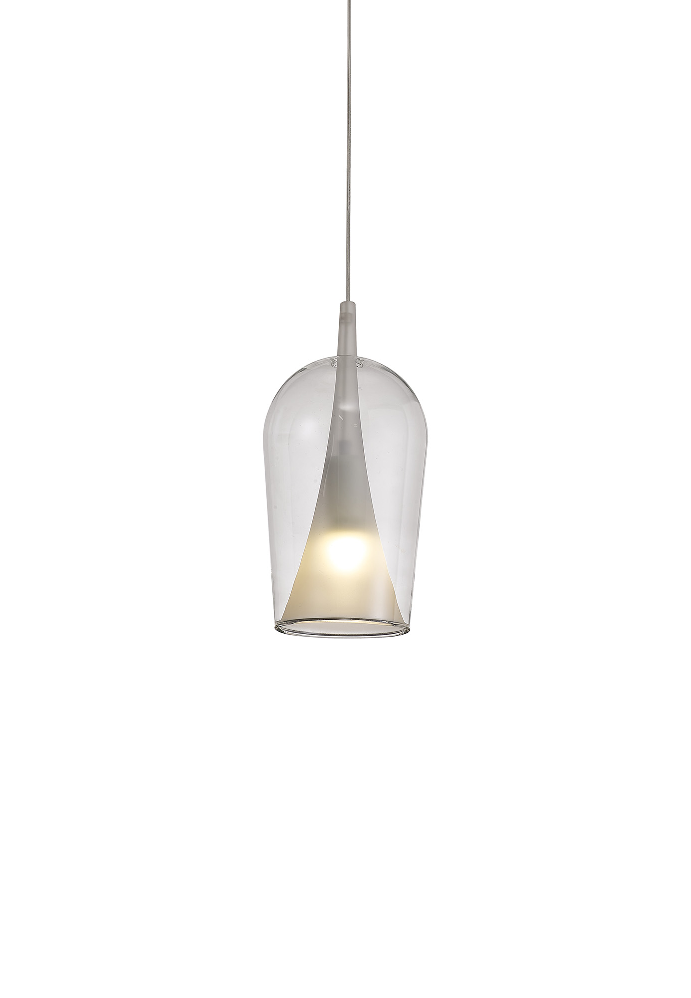M8250  Elsa Assembly Pendant (WITHOUT PLATE) Champagne Glass Shade 1 Light Clear Glass